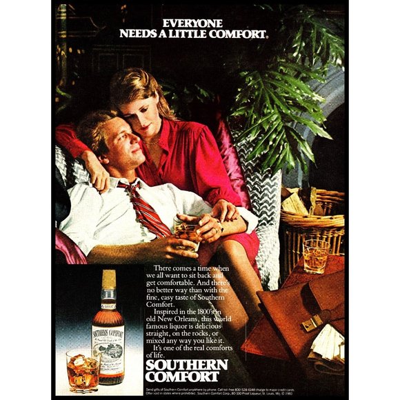 1981 Southern Comfort Whiskey Vintage Print Ad After Work Briefcase Wall Art - Picture 1 of 1
